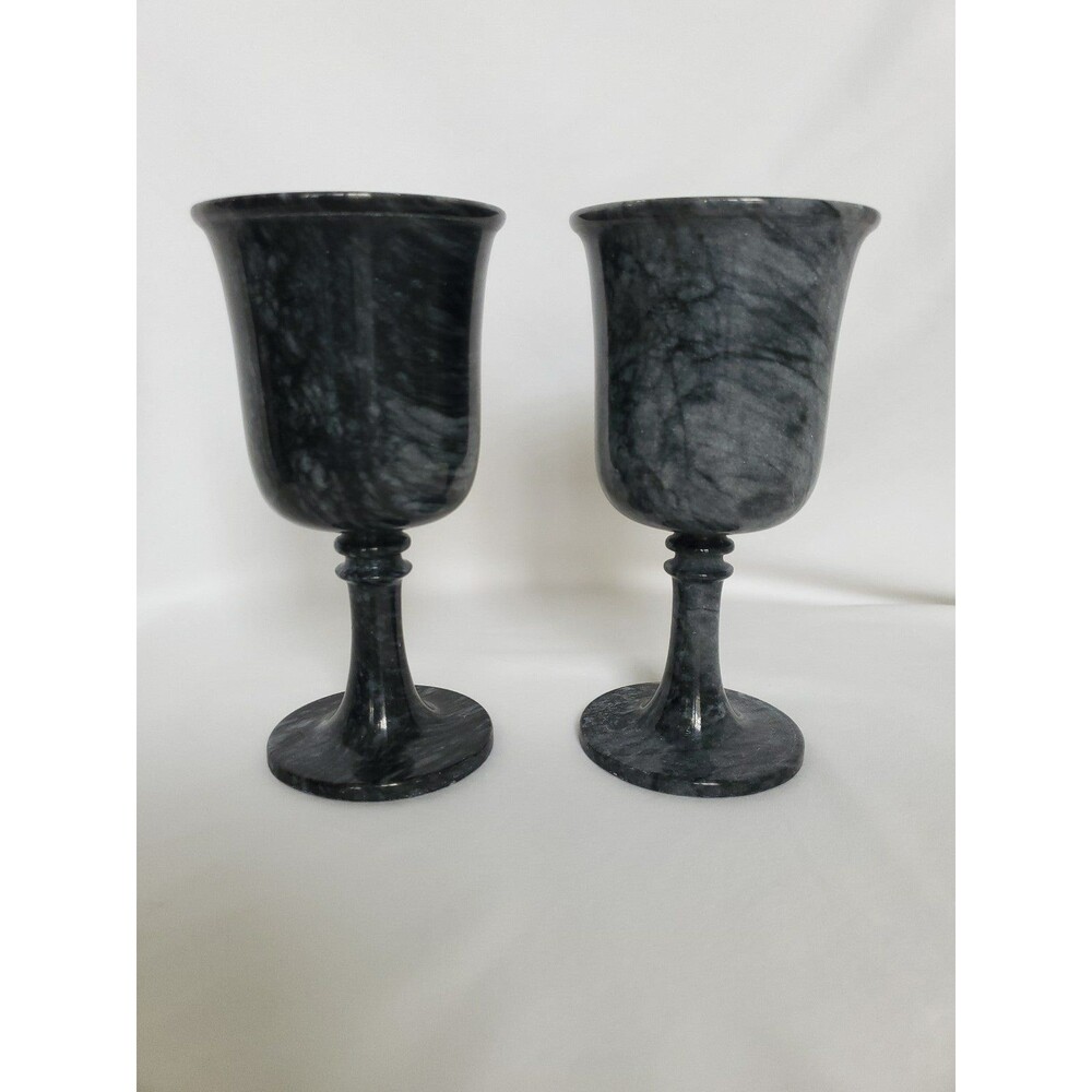 Vintage marble wine goblets